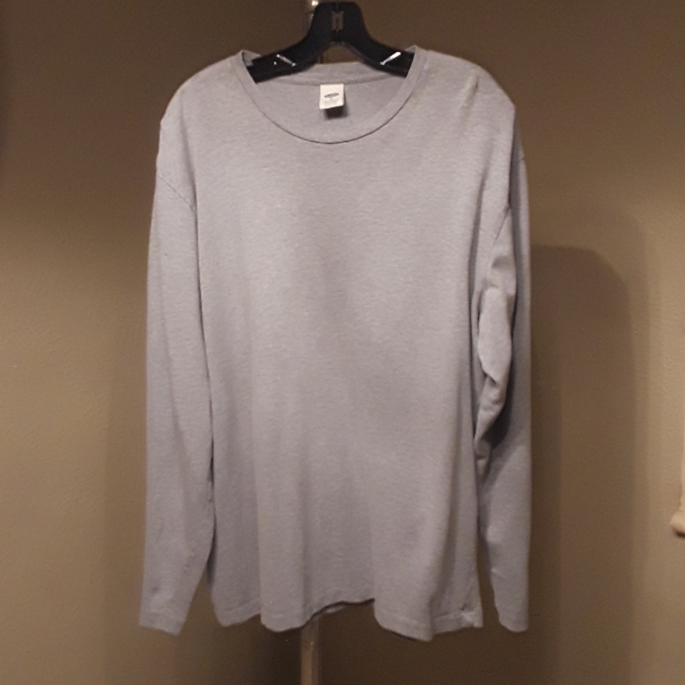 Men's XL OLD NAVY Gray Long-Sleeve Round-Neck Tee